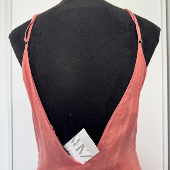 Zara V-Neck Mini Dress Pink - Picture 10 of 12